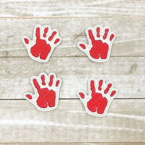 Bloody Hand sketchy Feltie 4x4 machine embroidery design DIGITAL DOWNLOAD