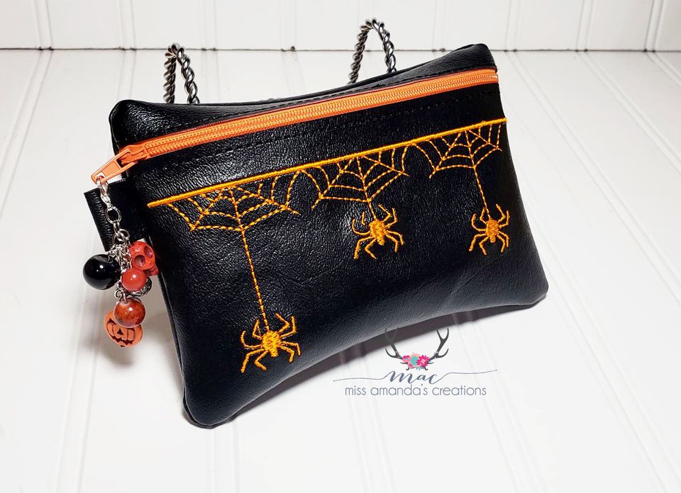 Spider Web ITH Bag (4 sizes available) machine embroidery design DIGITAL DOWNLOAD