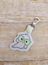 Load image into Gallery viewer, Ghost Glasses Snap tab (single and multi files included) machine embroidery design DIGITAL DOWNLOAD