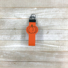 Load image into Gallery viewer, Pumpkin Key fob (5x7 &amp; 6x10 hoop sizes included) machine embroidery design DIGITAL DOWNLOAD