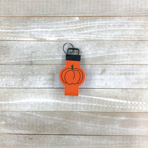 Pumpkin Key fob (5x7 & 6x10 hoop sizes included) machine embroidery design DIGITAL DOWNLOAD