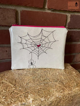 Load image into Gallery viewer, Spider Web Heart Machine Embroidery Design (5 sizes included) DIGITAL DOWNLOAD