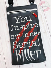 Load image into Gallery viewer, Inner Serial Killer ITH Bag 4 sizes available machine embroidery design DIGITAL DOWNLOAD