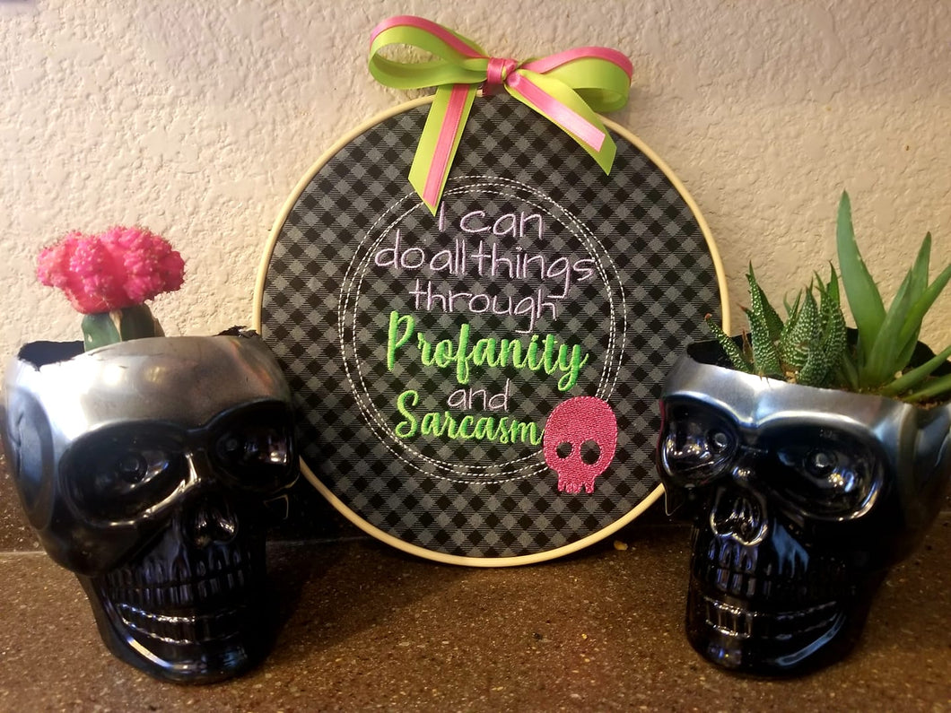 Profanity and Sarcasm 4 sizes included machine embroidery design DIGITAL DOWNLOAD