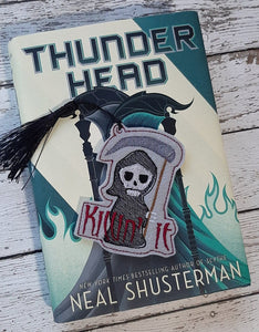Reaper Killin' it Bookmark 4x4 machine embroidery design DIGITAL DOWNLOAD