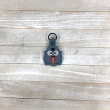Load image into Gallery viewer, Vampire Owl Snap Tab Single and multi file included machine embroidery design DIGITAL DOWNLOAD