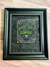 Load image into Gallery viewer, Even Witches need coffee machine embroidery design (4 sizes included) DIGITAL DOWNLOAD