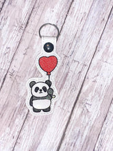 Load image into Gallery viewer, Panda Balloon sketchy snap tab single and multi files included machine embroidery design DIGITAL DOWNLOAD