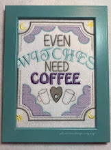 Load image into Gallery viewer, Even Witches need coffee machine embroidery design (4 sizes included) DIGITAL DOWNLOAD