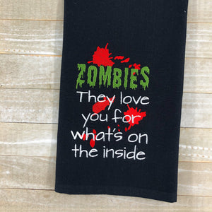 Zombies love you for what's on the inside Machine Embroidery Design 5 sizes included DIGITAL DOWNLOAD
