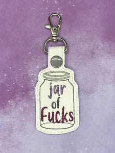 Jar of F@cks Snap tab single and multi files included machine embroidery design DIGITAL DOWNLOAD