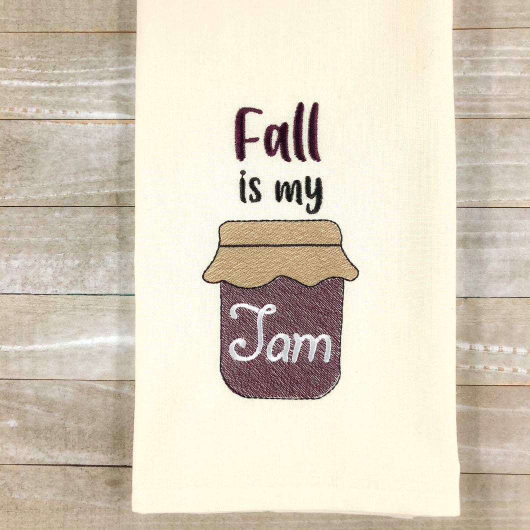 Fall is my jam Machine Embroidery Design 2 sizes included DIGITAL DOWNLOAD