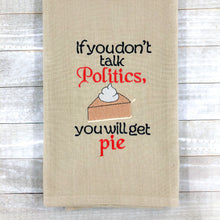 Load image into Gallery viewer, Politics and Pie Machine Embroidery Design 4x4 &amp; 5x7 Sizes included DIGITAL DOWNLOAD