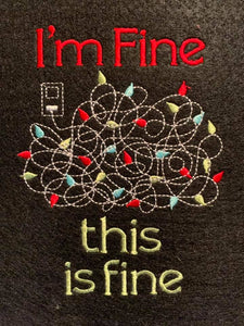 It's Fine Christmas Lights Machine Embroidery Design 5 sizes included DIGITAL DOWNLOAD