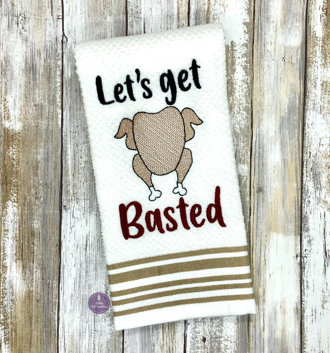 Let's get Basted Machine Embroidery Design 5 sizes included DIGITAL DOWNLOAD