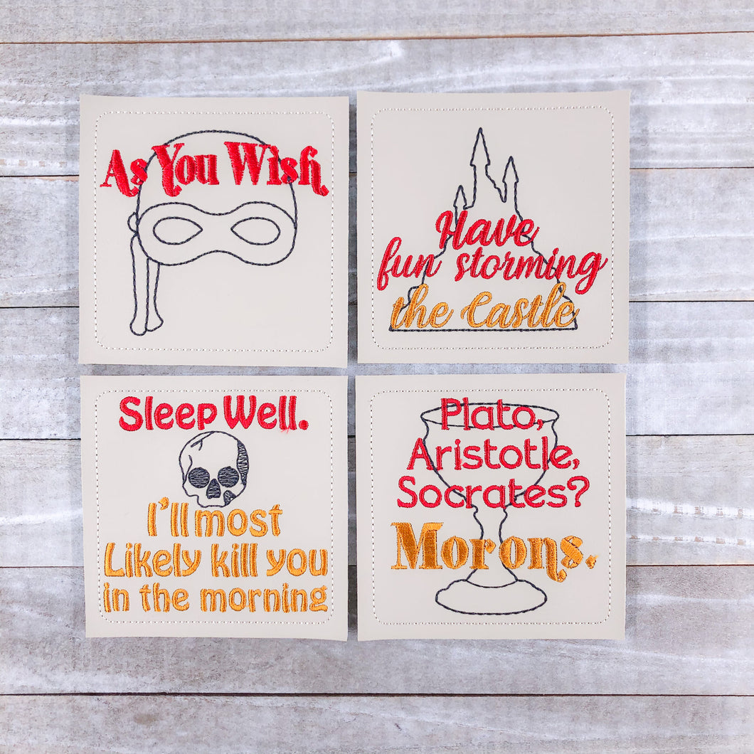 PB Coaster Set of 4 Coaster Designs machine embroidery design DIGITAL DOWNLOAD