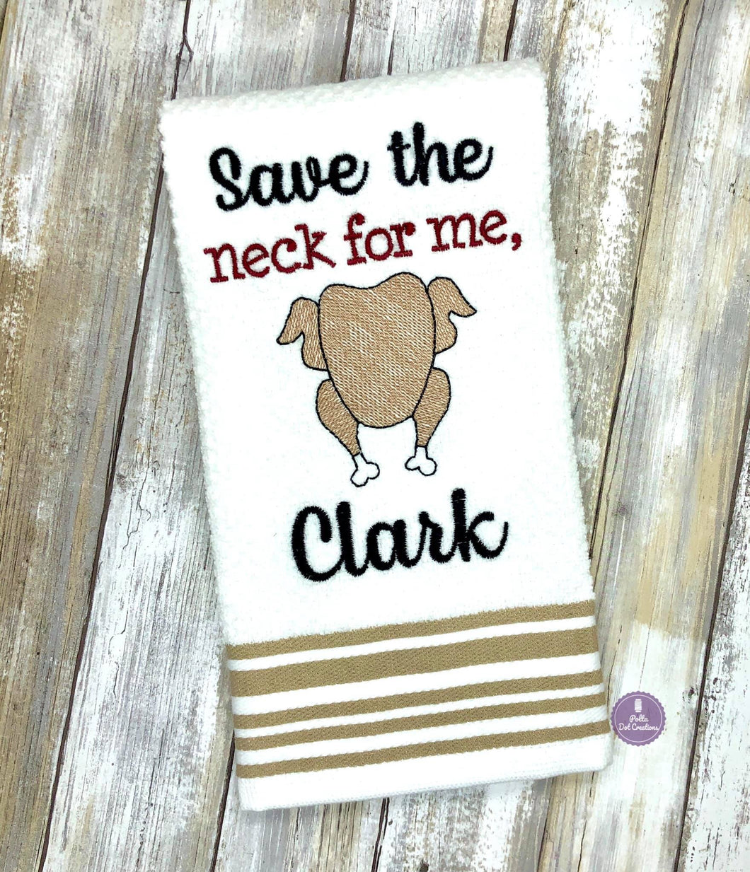 Save the Neck for me Clark Machine Embroidery Design 5 sizes included DIGITAL DOWNLOAD