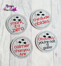Load image into Gallery viewer, Lebowski Coaster Set of 4 Coaster Machine Embroidery Designs DIGITAL DOWNLOAD