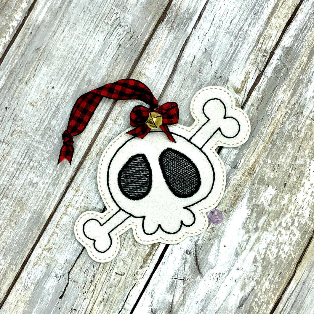 Skull Ornament/bookmark 4x4 machine embroidery design DIGITAL DOWNLOAD