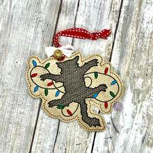 Load image into Gallery viewer, Christmas Cat Sketchy ornament 4x4 machine embroidery design DIGITAL DOWNLOAD