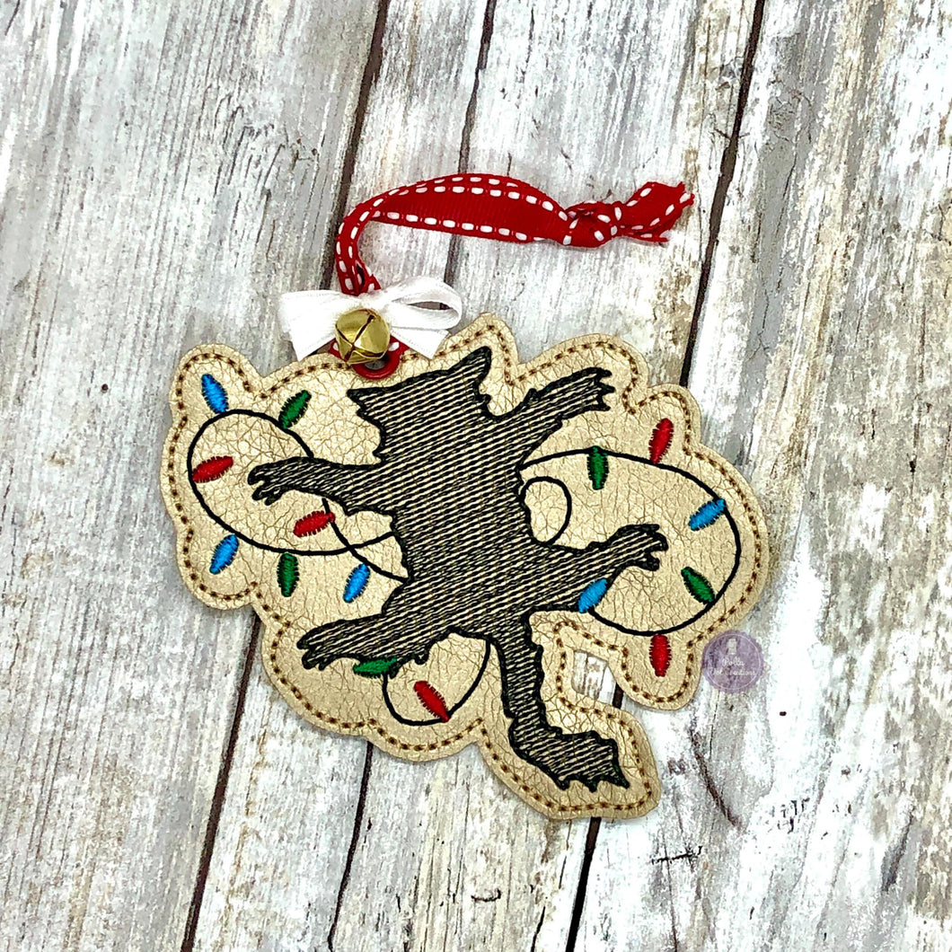 Christmas Cat Sketchy ornament 4x4 machine embroidery design DIGITAL DOWNLOAD