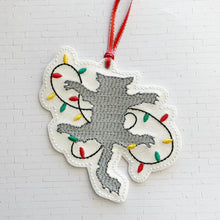 Load image into Gallery viewer, Christmas Cat Sketchy ornament 4x4 machine embroidery design DIGITAL DOWNLOAD
