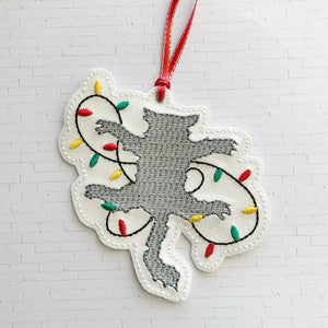Christmas Cat Sketchy ornament 4x4 machine embroidery design DIGITAL DOWNLOAD