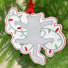 Load image into Gallery viewer, Christmas Cat Sketchy ornament 4x4 machine embroidery design DIGITAL DOWNLOAD