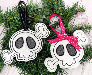 Skull Ornament/bookmark 4x4 machine embroidery design DIGITAL DOWNLOAD