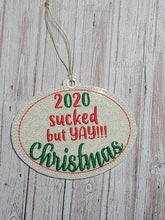 Load image into Gallery viewer, Yay Christmas! Ornament 4x4 machine embroidery design DIGITAL DOWNLOAD