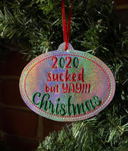 Load image into Gallery viewer, Yay Christmas! Ornament 4x4 machine embroidery design DIGITAL DOWNLOAD
