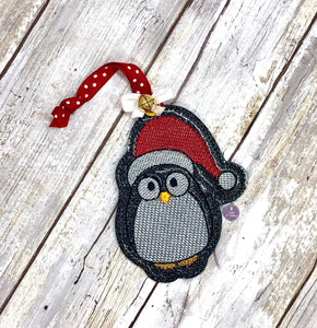 Penguin Ornament 4x4 machine embroidery design DIGITAL DOWNLOAD