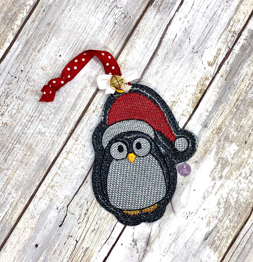 Penguin Ornament 4x4 machine embroidery design DIGITAL DOWNLOAD