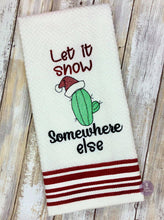 Load image into Gallery viewer, Let it snow Cactus machine embroidery design 5 sizes included DIGITAL DOWNLOAD