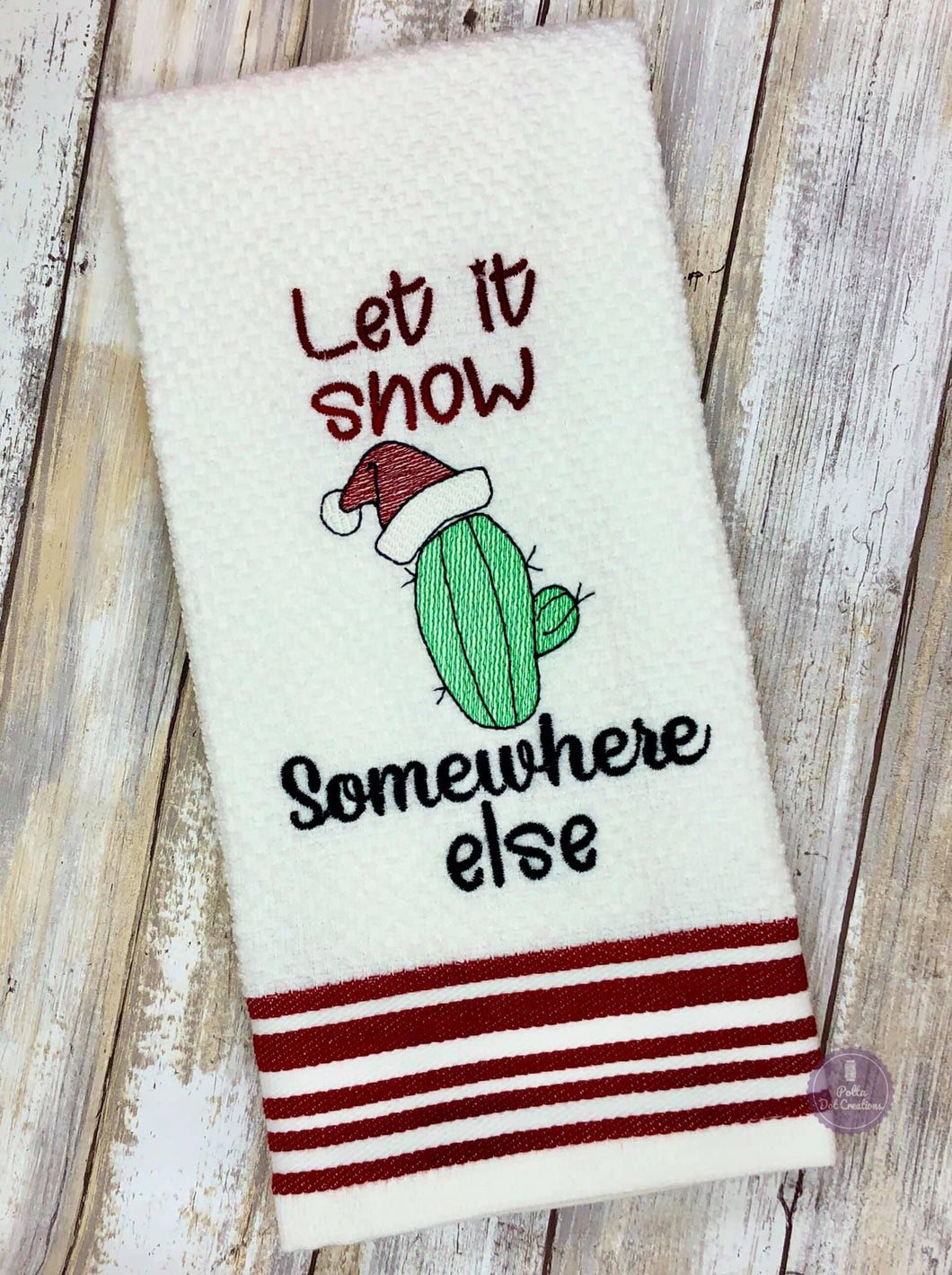 Let it snow Cactus machine embroidery design 5 sizes included DIGITAL DOWNLOAD