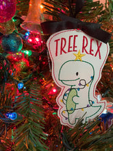Load image into Gallery viewer, Tree Rex Ornament 4x4 machine embroidery design DIGITAL DOWNLOAD