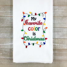 Load image into Gallery viewer, My Favorite Color is Christmas lights machine embroidery design 4 sizes included DIGITAL DOWNLOAD
