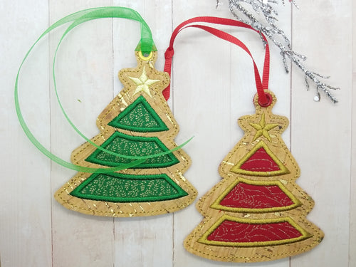 Tree Applique Ornament machine embroidery design DIGITAL DOWNLOAD