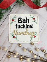 Load image into Gallery viewer, Snarky Christmas Coaster Set of 4 machine embroidery designs DIGITAL DOWNLOAD