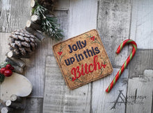 Load image into Gallery viewer, Snarky Christmas Coaster Set of 4 machine embroidery designs DIGITAL DOWNLOAD