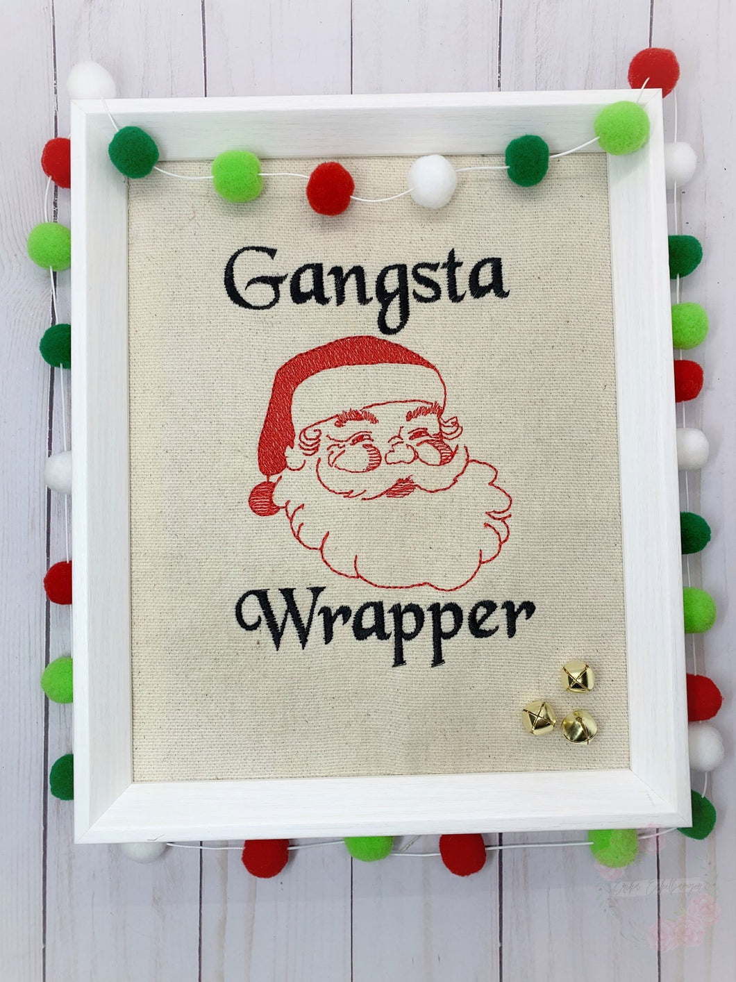 Gangsta Wrapper machine embroidery design 4 sizes included DIGITAL DOWNLOAD