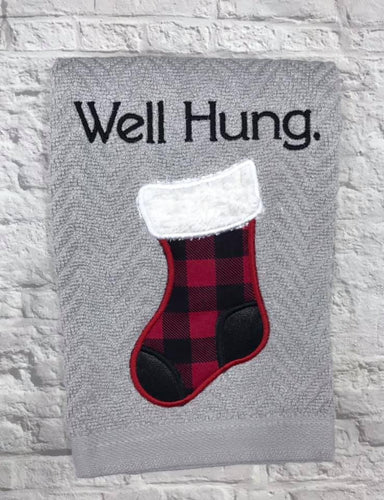 Well Hung applique machine embroidery design 5 sizes included DIGITAL DOWNLOAD