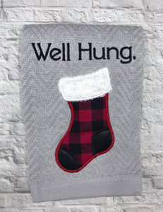 Well Hung applique machine embroidery design 5 sizes included DIGITAL DOWNLOAD