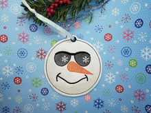 Load image into Gallery viewer, Cool Snow Man Sketchy ornament machine embroidery design DIGITAL DOWNLOAD