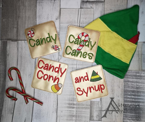 Elf Coaster Set of 4 machine embroidery designs DIGITAL DOWNLOAD