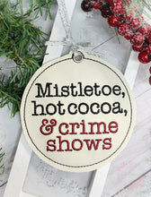 Load image into Gallery viewer, Holiday True Crime Ornament (set of 4 designs) machine embroidery design DIGITAL DOWNLOAD