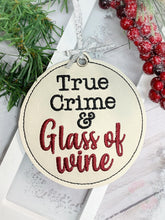 Load image into Gallery viewer, Holiday True Crime Ornament (set of 4 designs) machine embroidery design DIGITAL DOWNLOAD