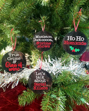 Load image into Gallery viewer, Holiday True Crime Ornament (set of 4 designs) machine embroidery design DIGITAL DOWNLOAD