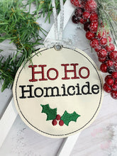 Load image into Gallery viewer, Holiday True Crime Ornament (set of 4 designs) machine embroidery design DIGITAL DOWNLOAD