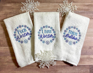 I hate winter machine embroidery designs 3 variations DIGITAL DOWNLOAD